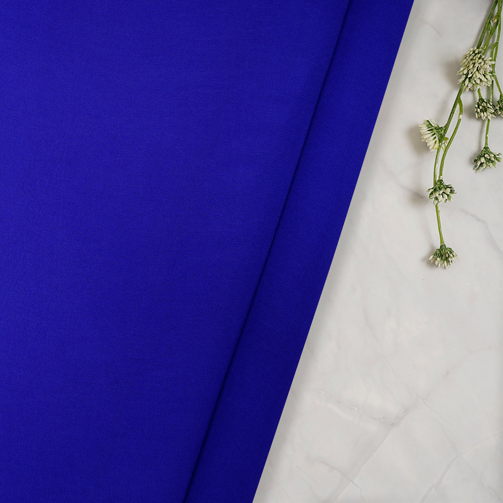 Ultramarine Blue Color Bemberg Georgette Fabric