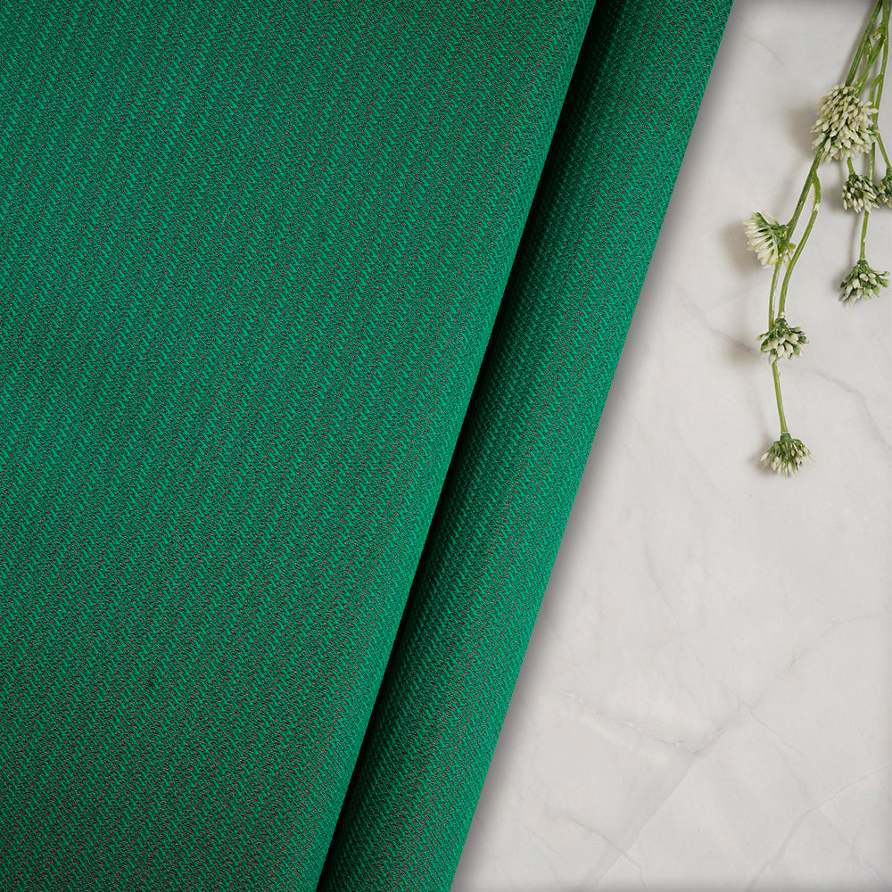 Green Color Polyester Jacquard Fabric