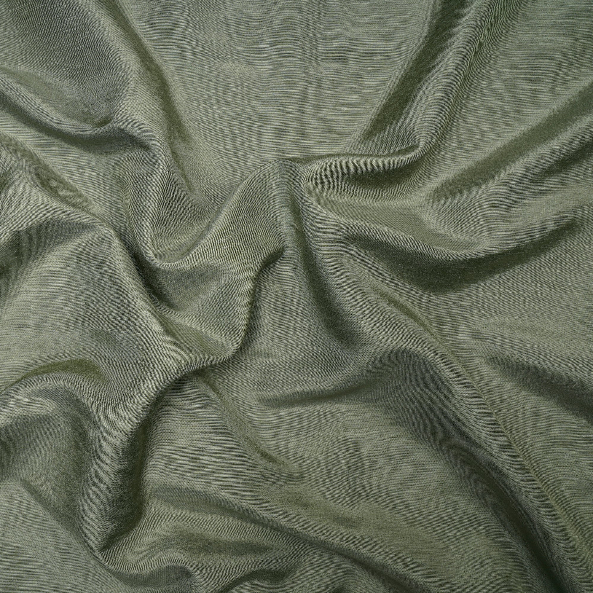 Olive Green Color Piece Dyed Bemberg Linen Fabric