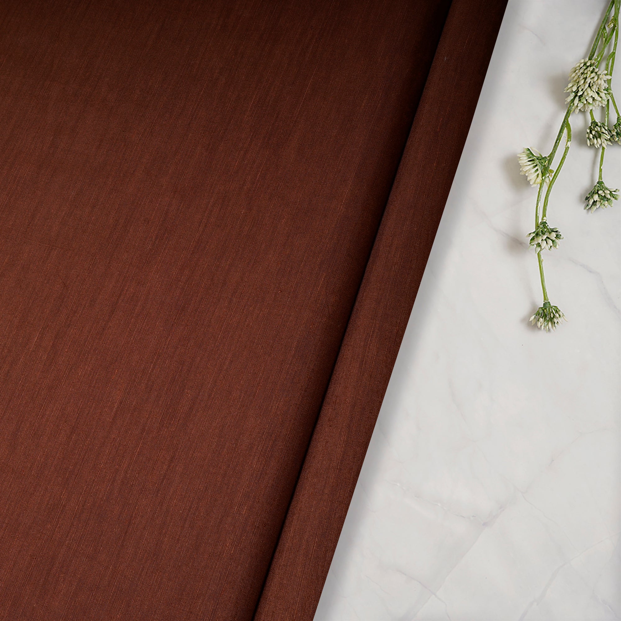 Brown Color Bemberg Linen Fabric