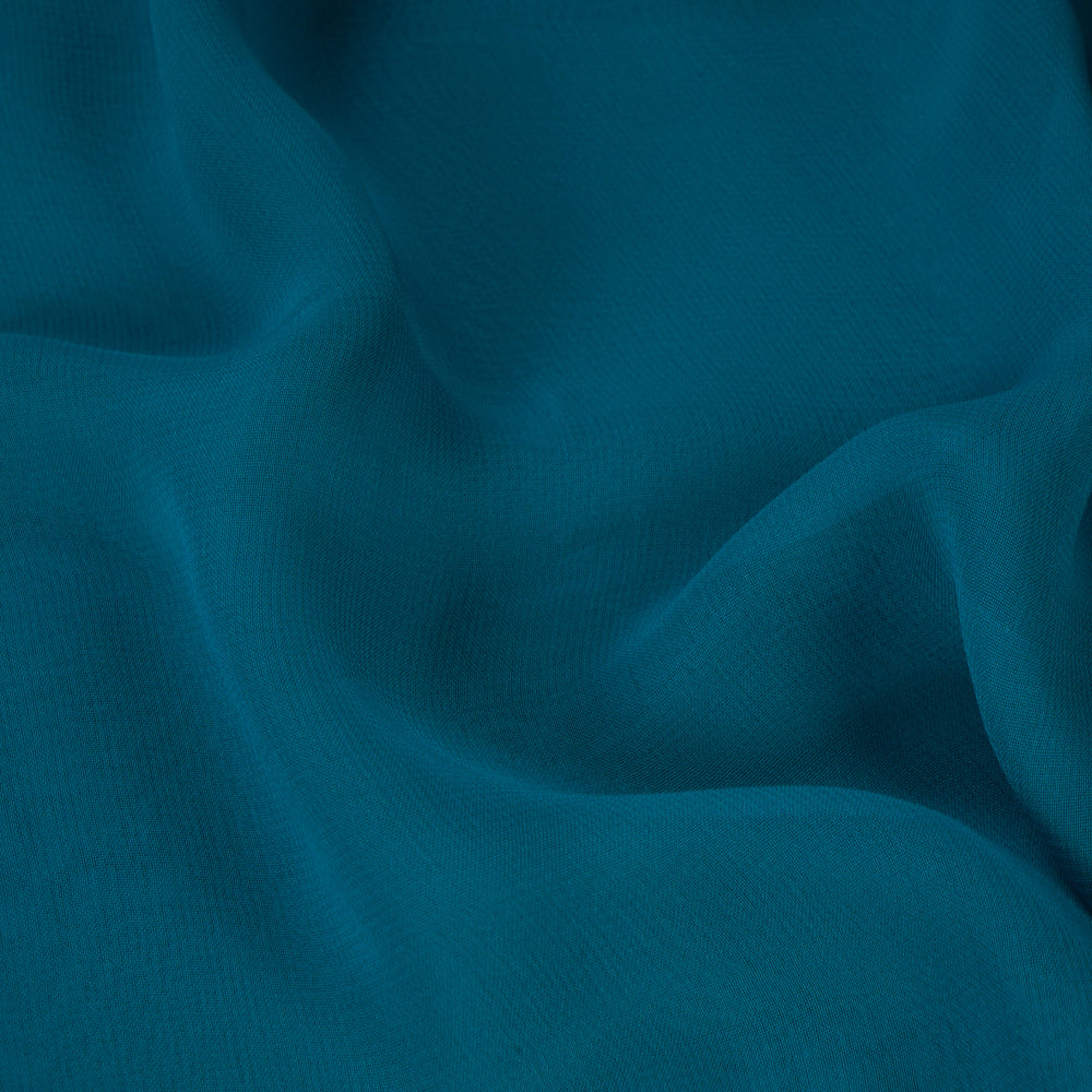 Blue Color Piece Dyed Viscose Georgette Fabric