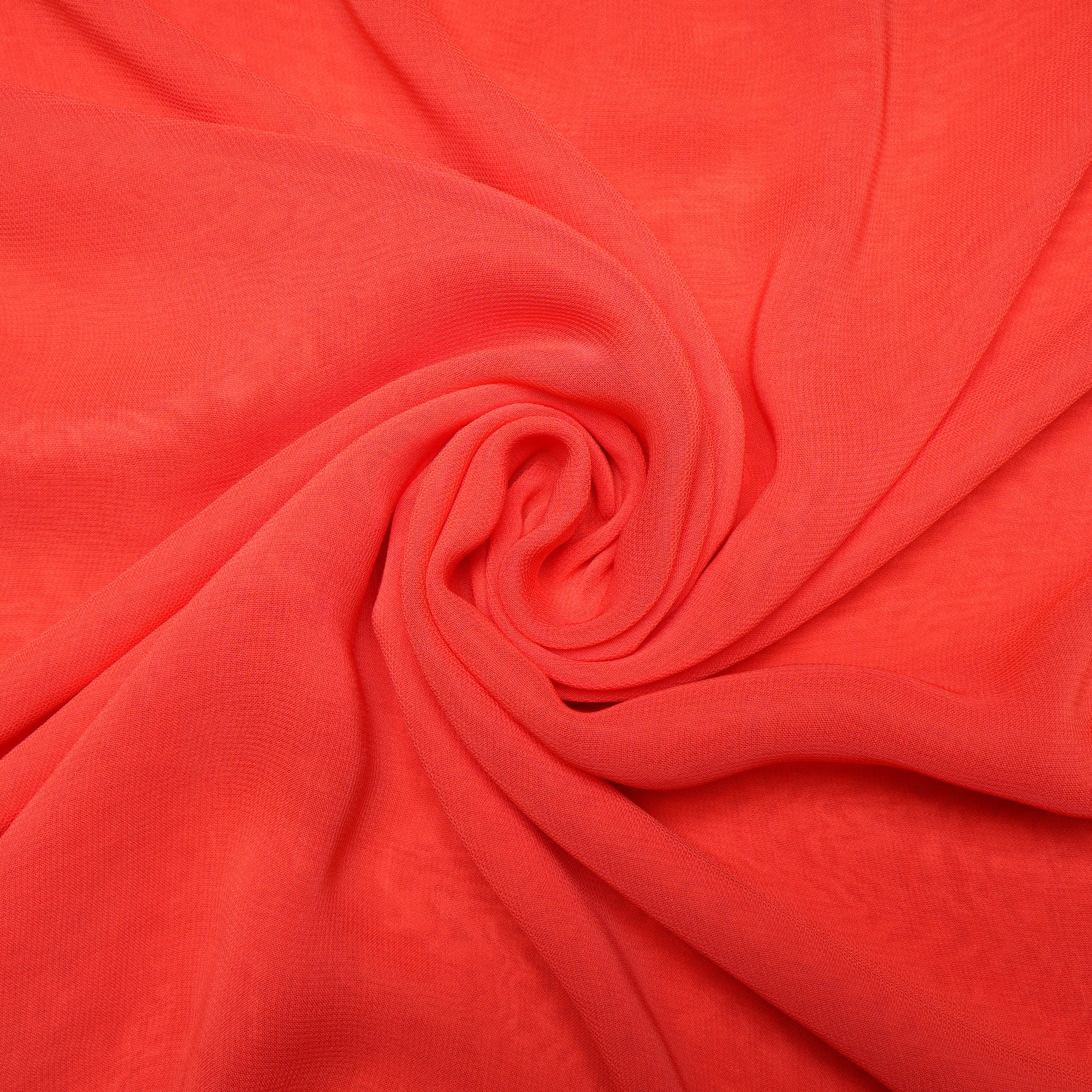 Tomato Color Piece Dyed Viscose Georgette Fabric