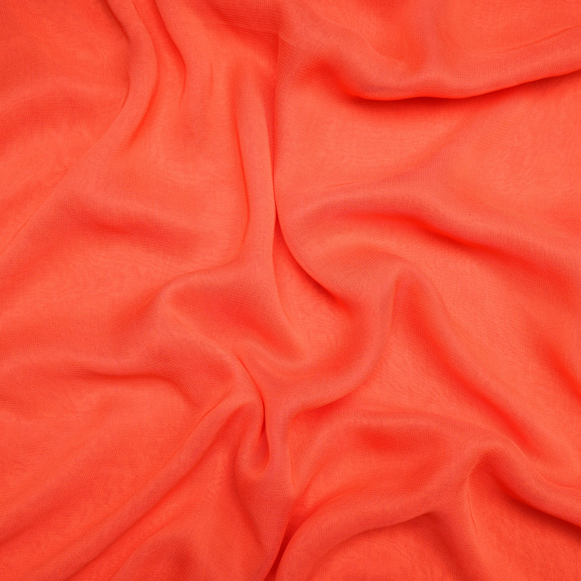 Hot Coral Piece Dyed Viscose Georgette Fabric