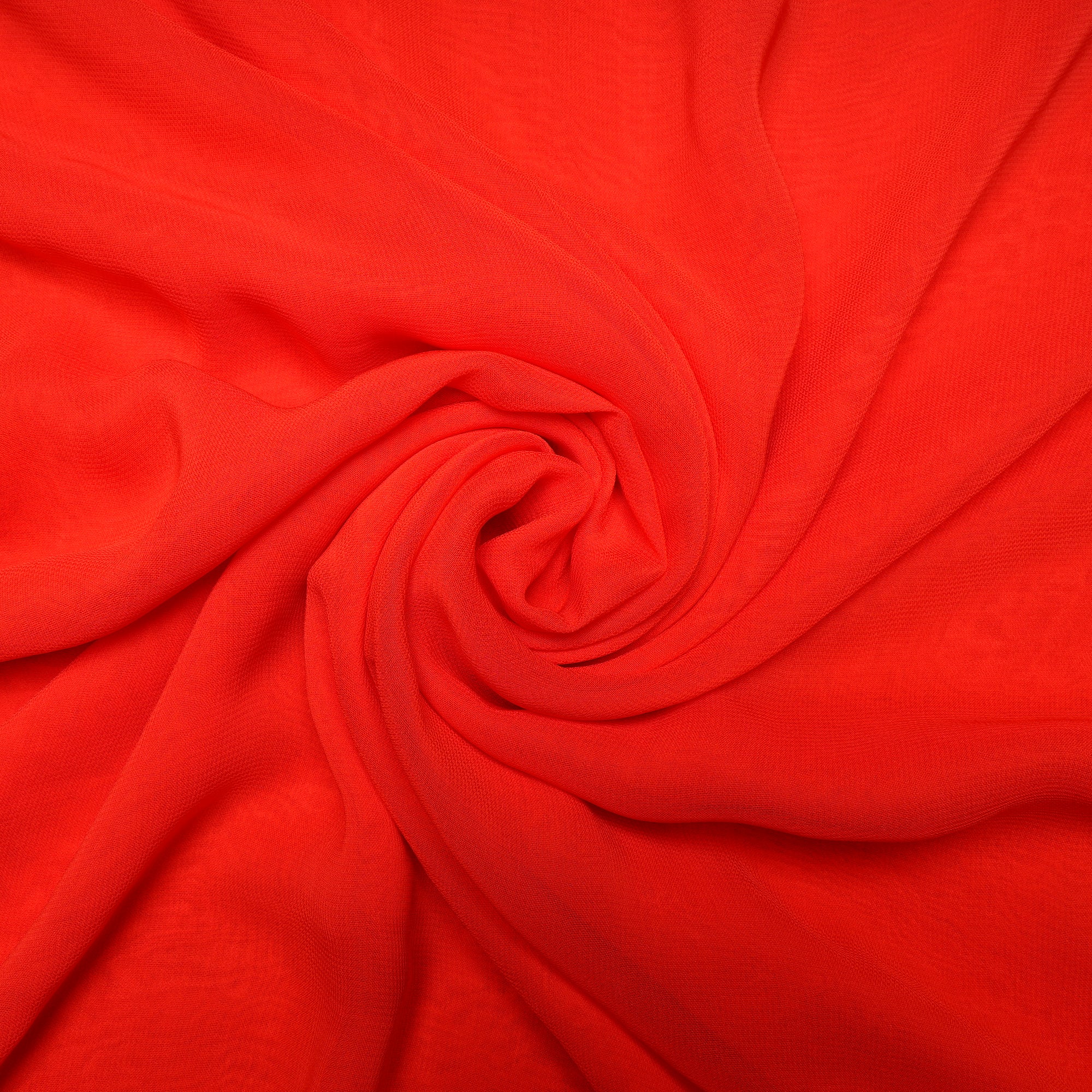Bright Orange Color Piece Dyed Viscose Georgette Fabric
