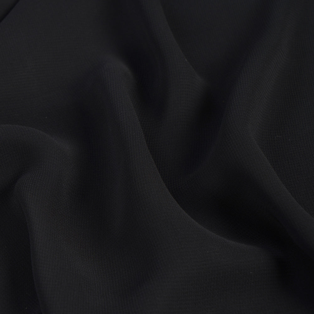 Black Color Piece Dyed Viscose Georgette Fabric