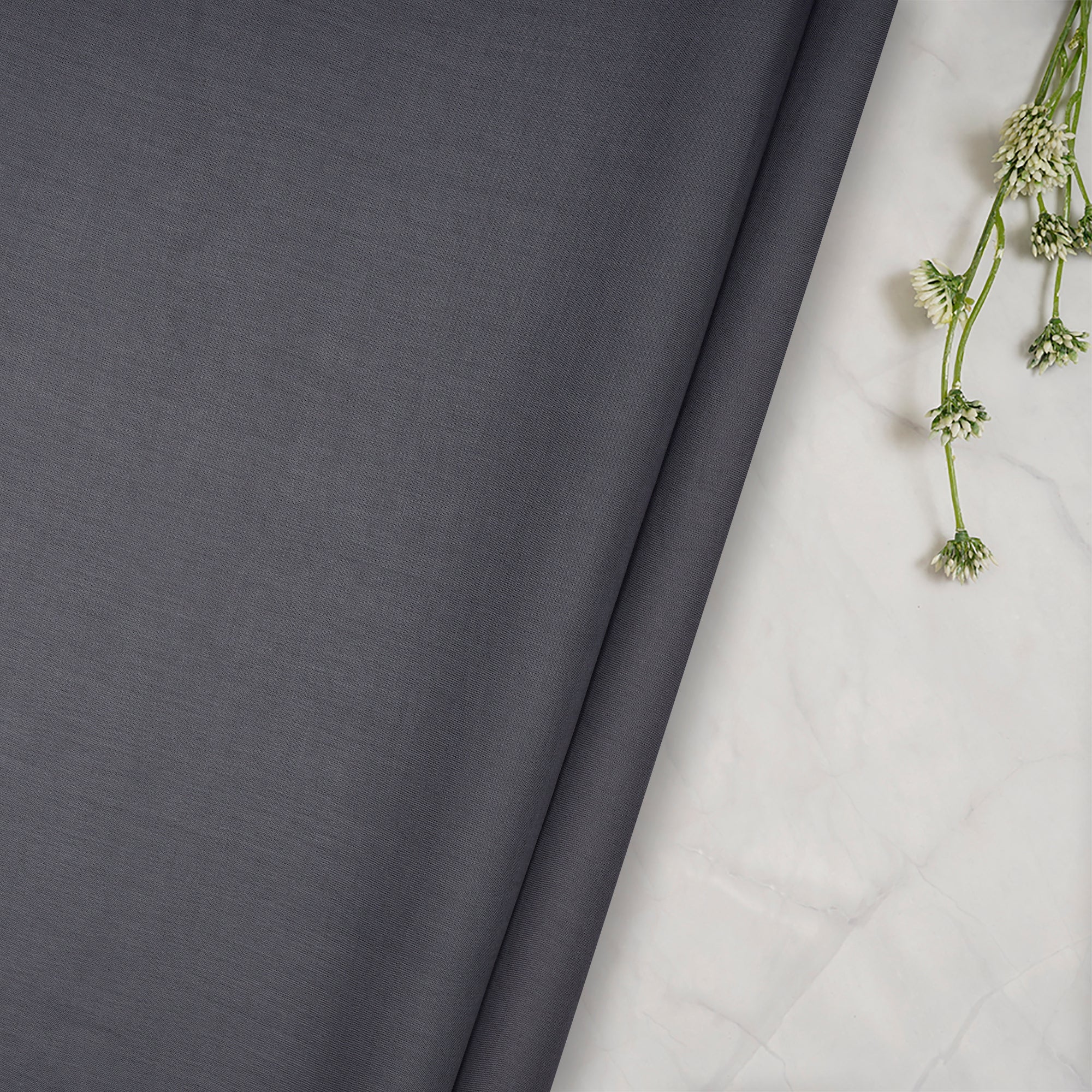 Dark Grey Pure Cotton Voile Fabric