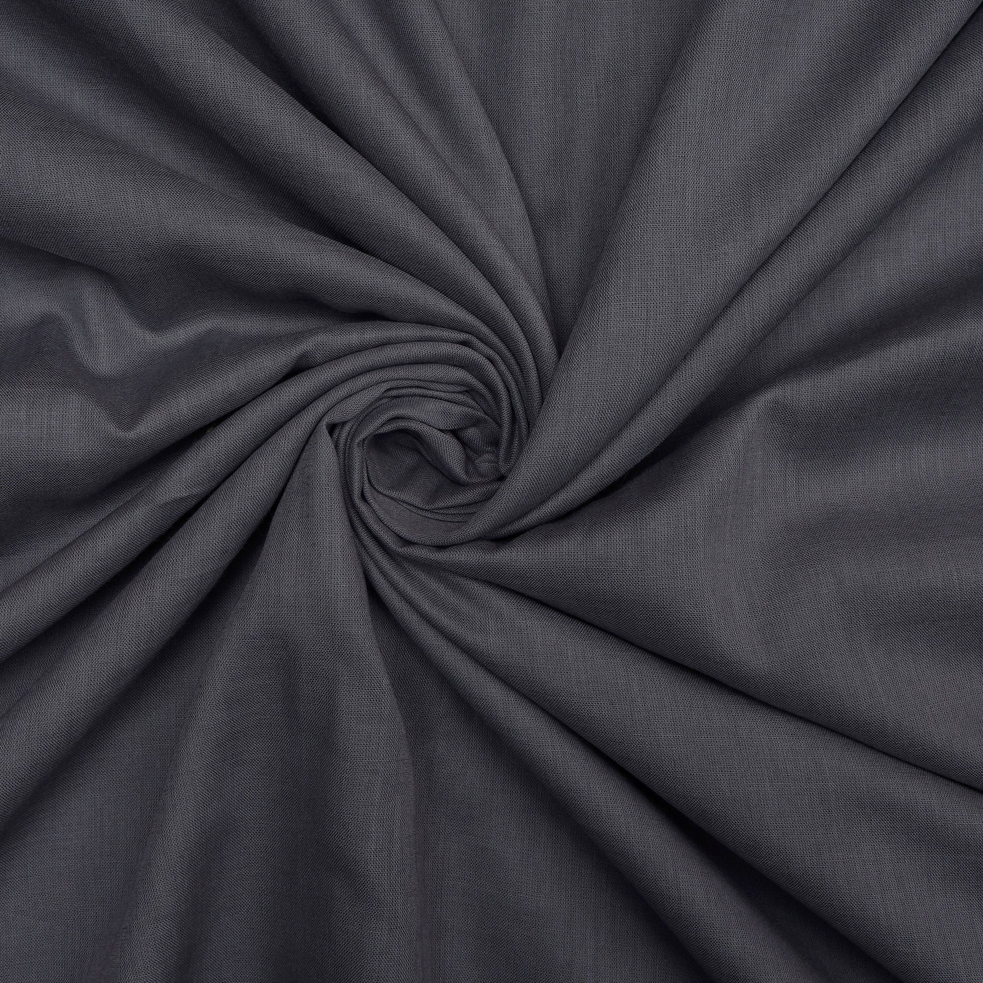 Dark Grey Pure Cotton Voile Fabric