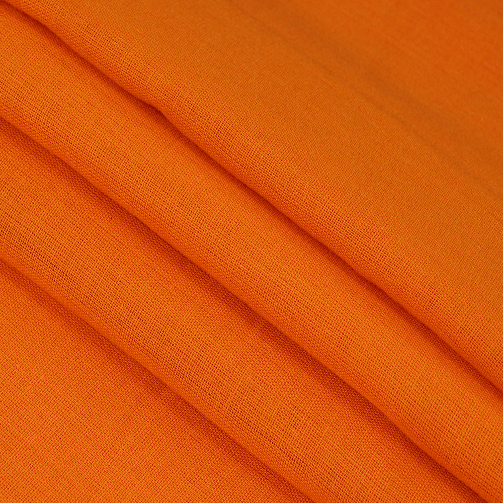Orange Color Piece Dyed Cotton Mulmul Fabric