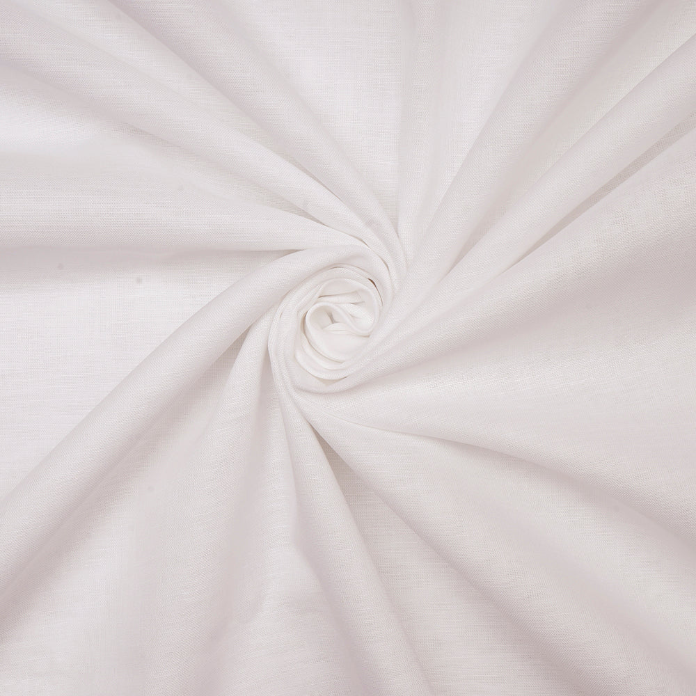 White Plain Cotton Linen Fabric