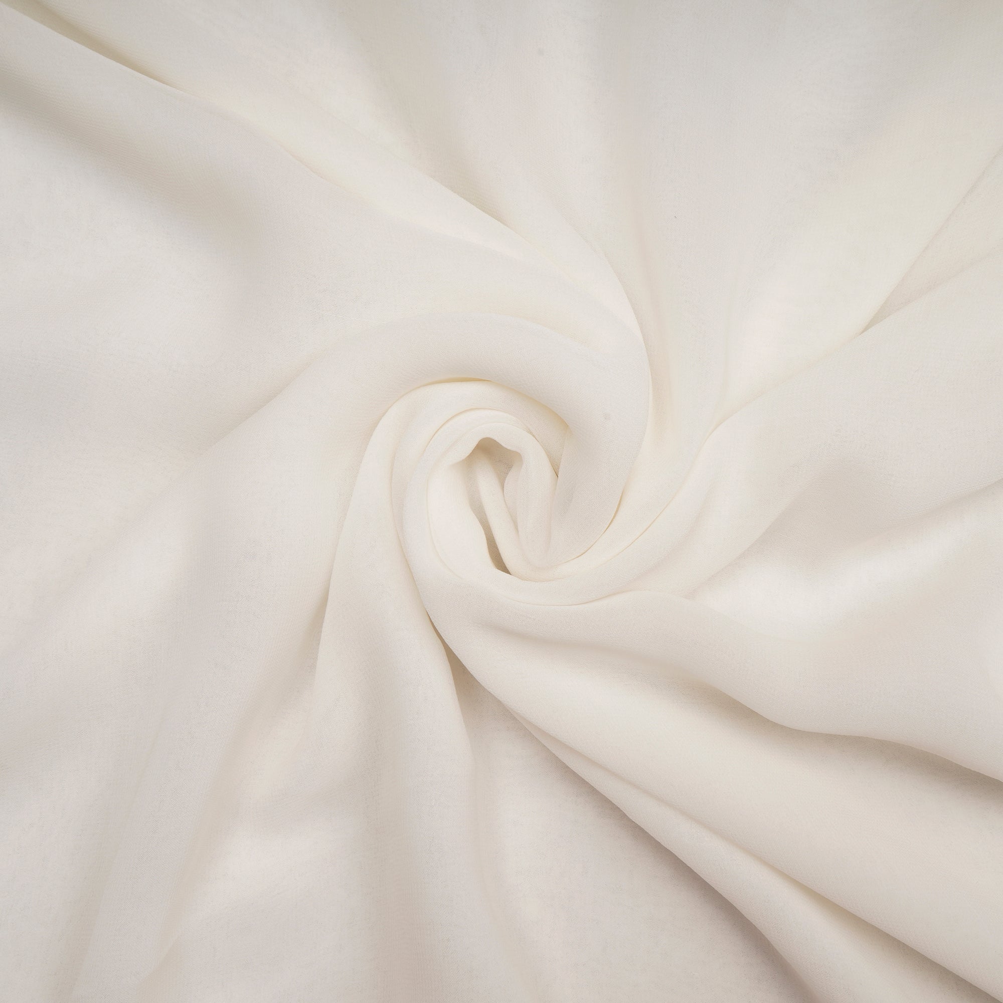 White Color Bemberg Georgette Dyeable Fabric