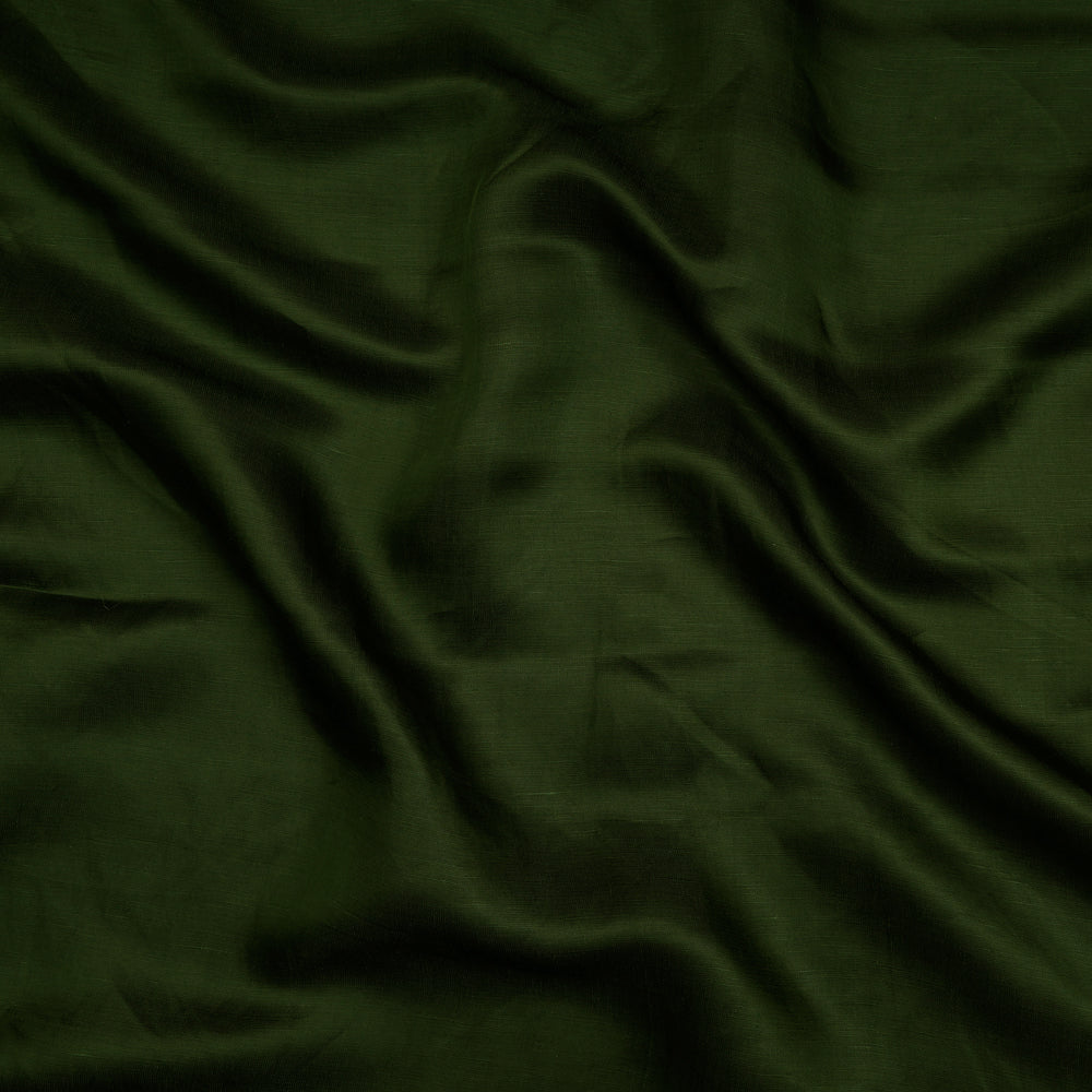 Green Color Bemberg Linen Satin Fabric