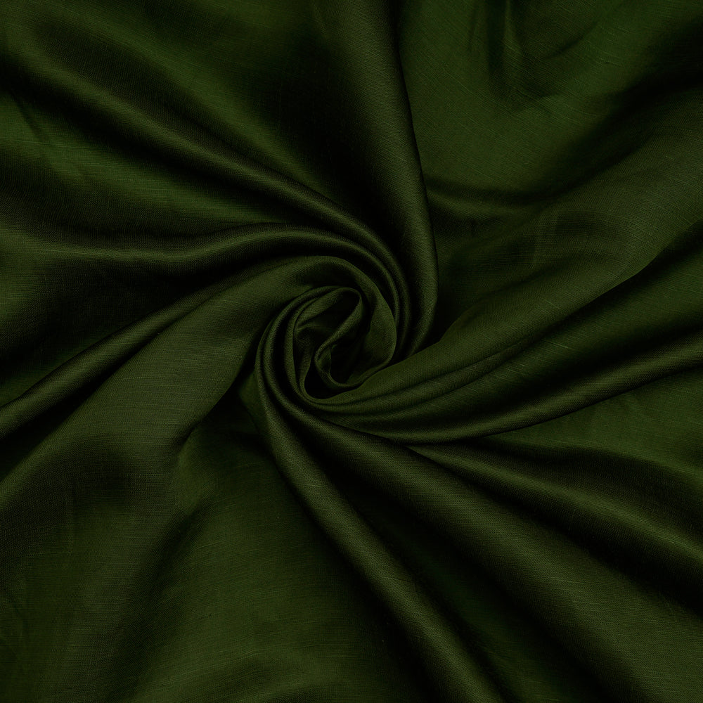 Green Color Bemberg Linen Satin Fabric