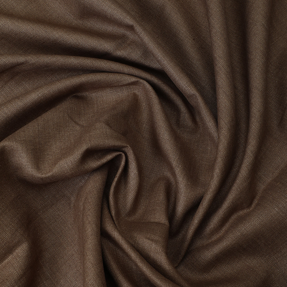 Walnut Color Yarn Dyed Denim Linen Fabric