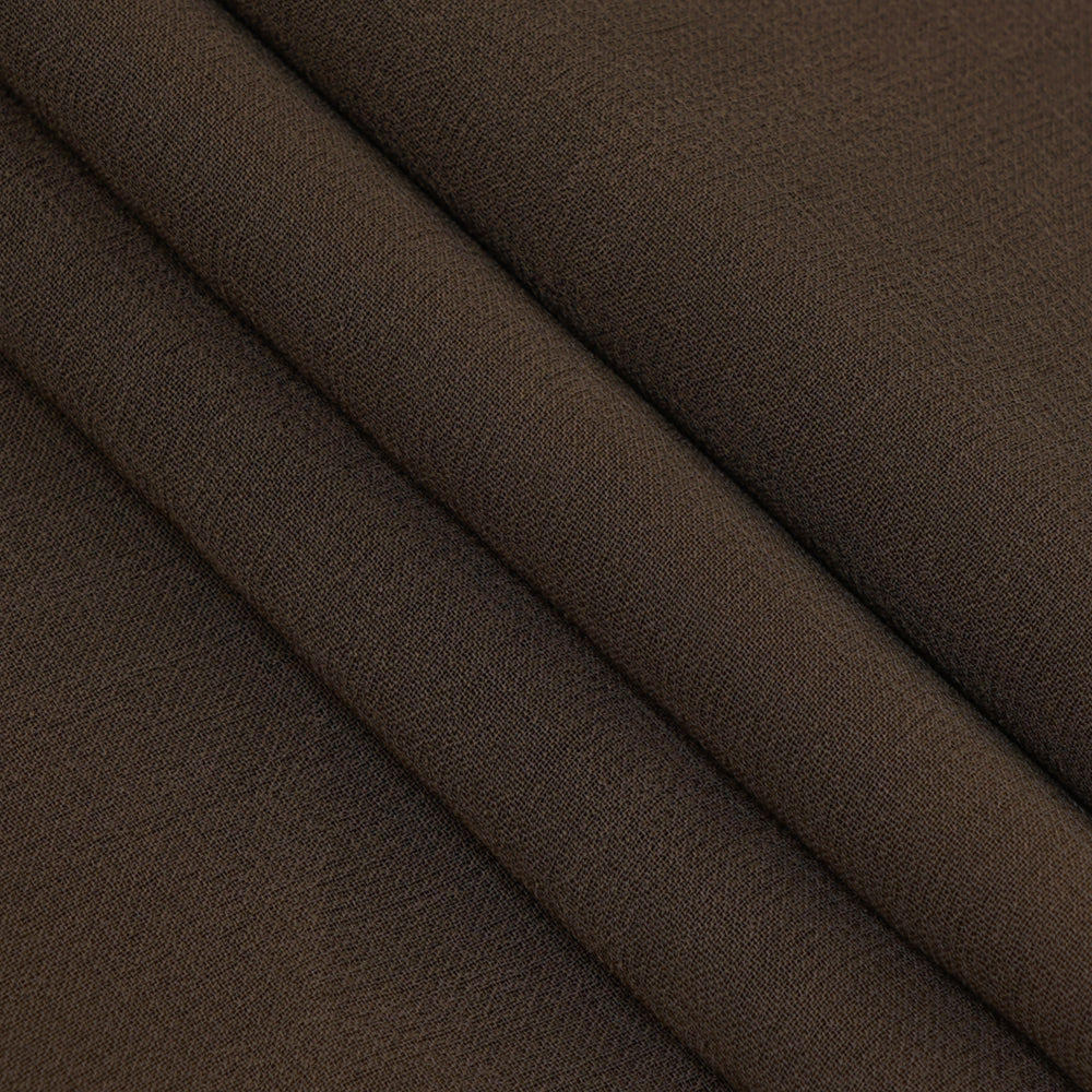 Brown Color Piece Dyed Bemberg Georgette Fabric