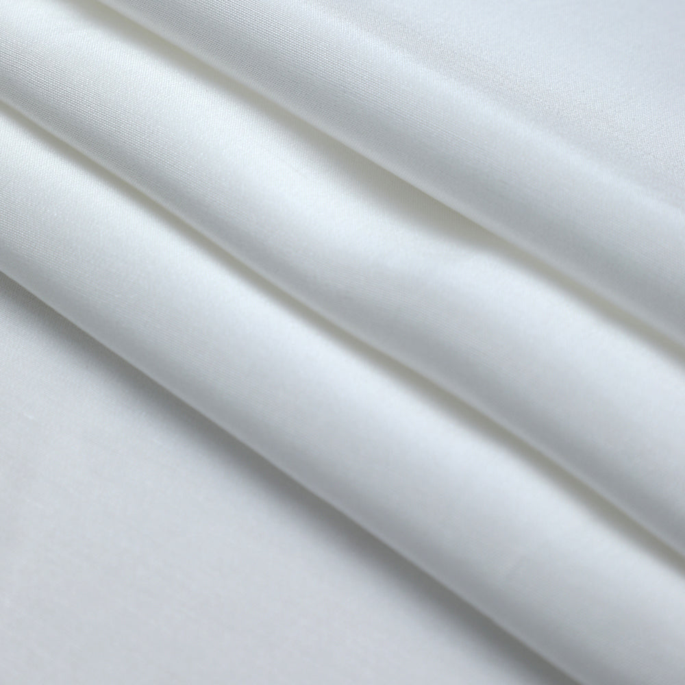 White Color Plain Cotton Bemberg Fabric