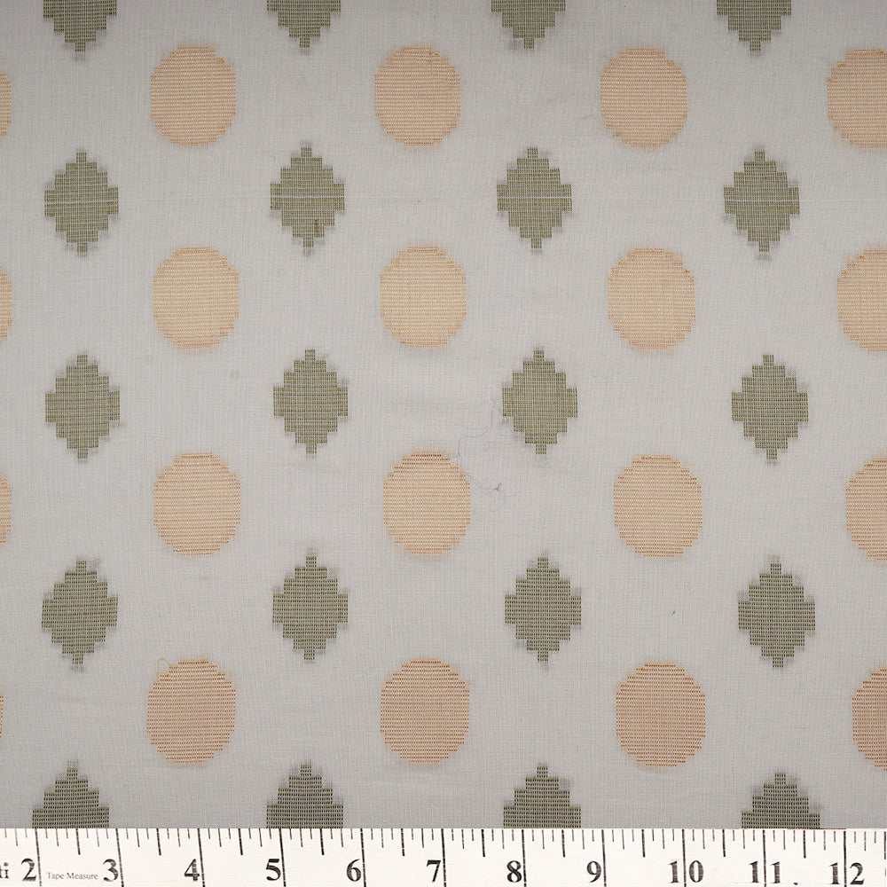 White Color Pure Cotton Jacquard Fabric