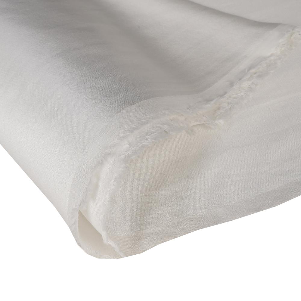 Off-White Color Bemberg Cotton Satin Dyeable Fabric