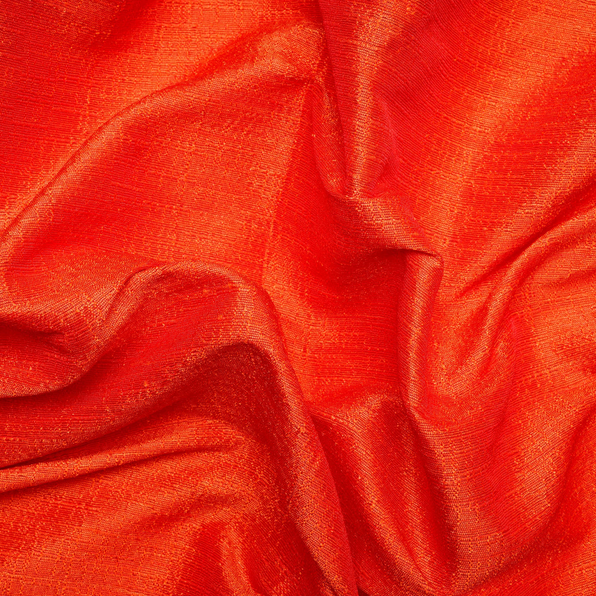 Orange Polyester Dupion Fabric