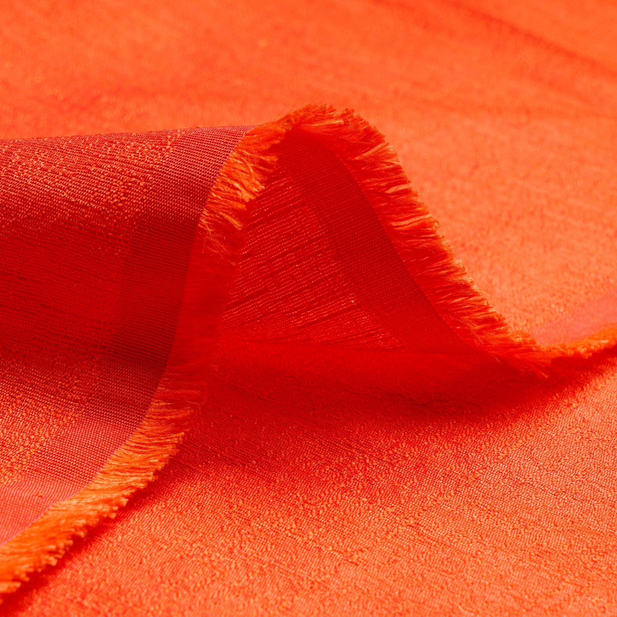 Orange Polyester Dupion Fabric