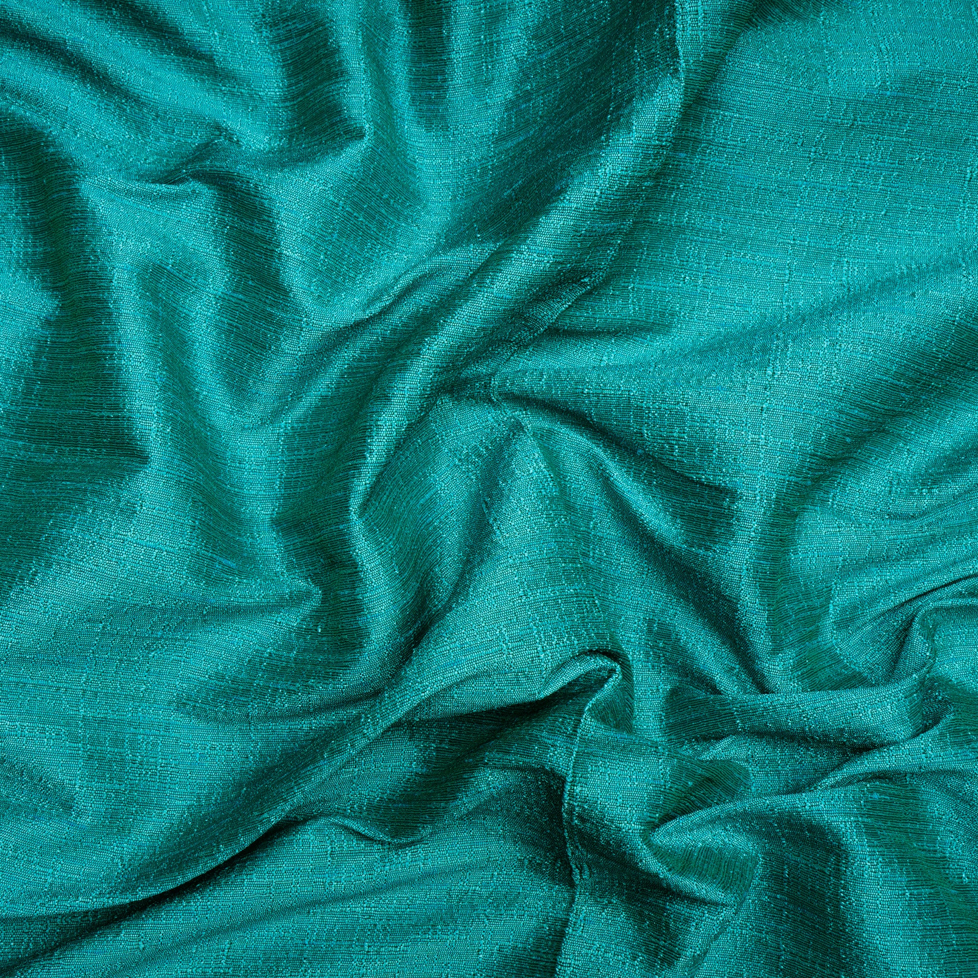 Medium Turquoise Color Polyester Dupion Fabric