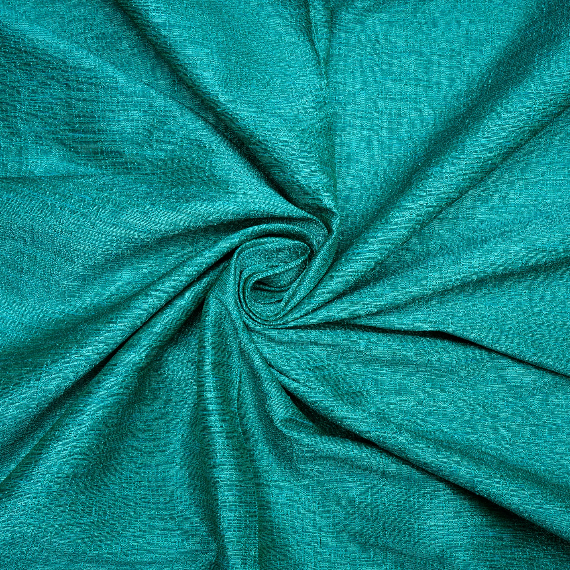 Medium Turquoise Color Polyester Dupion Fabric