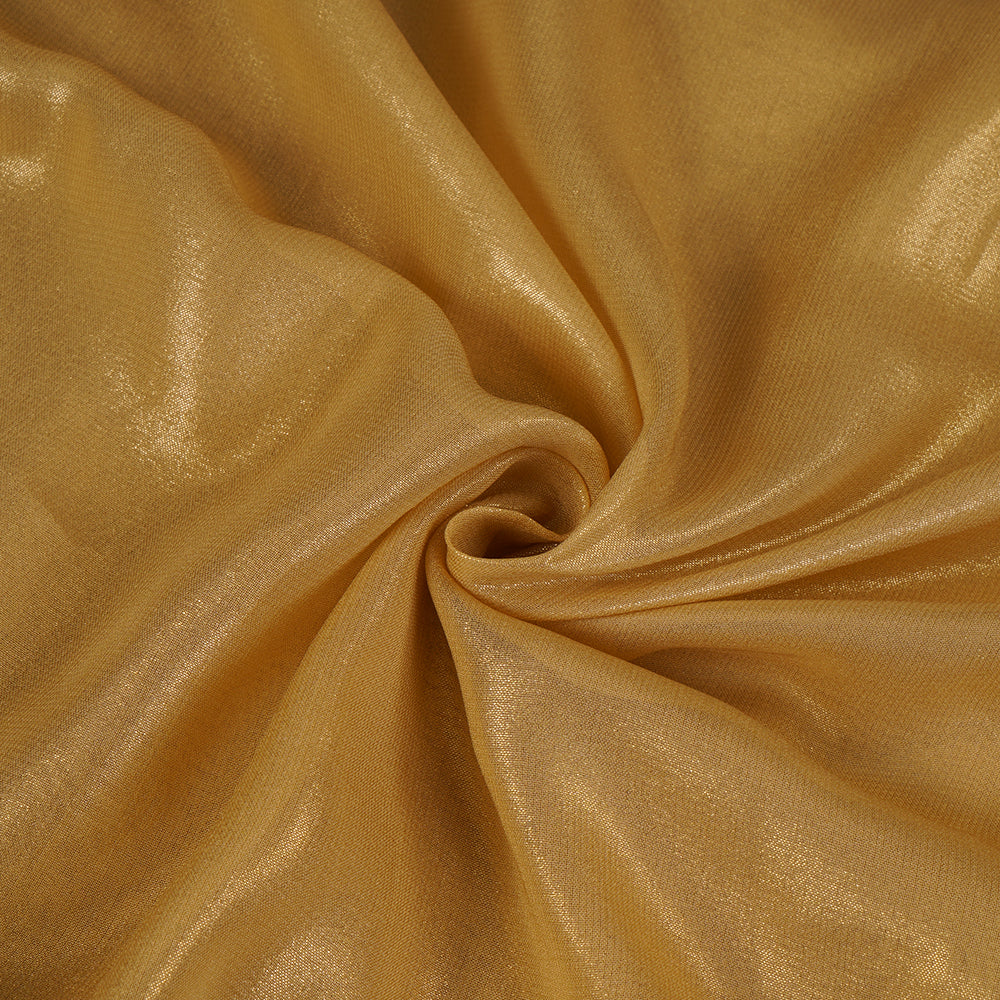 Golden Color Viscose Foil Georgette Fabric