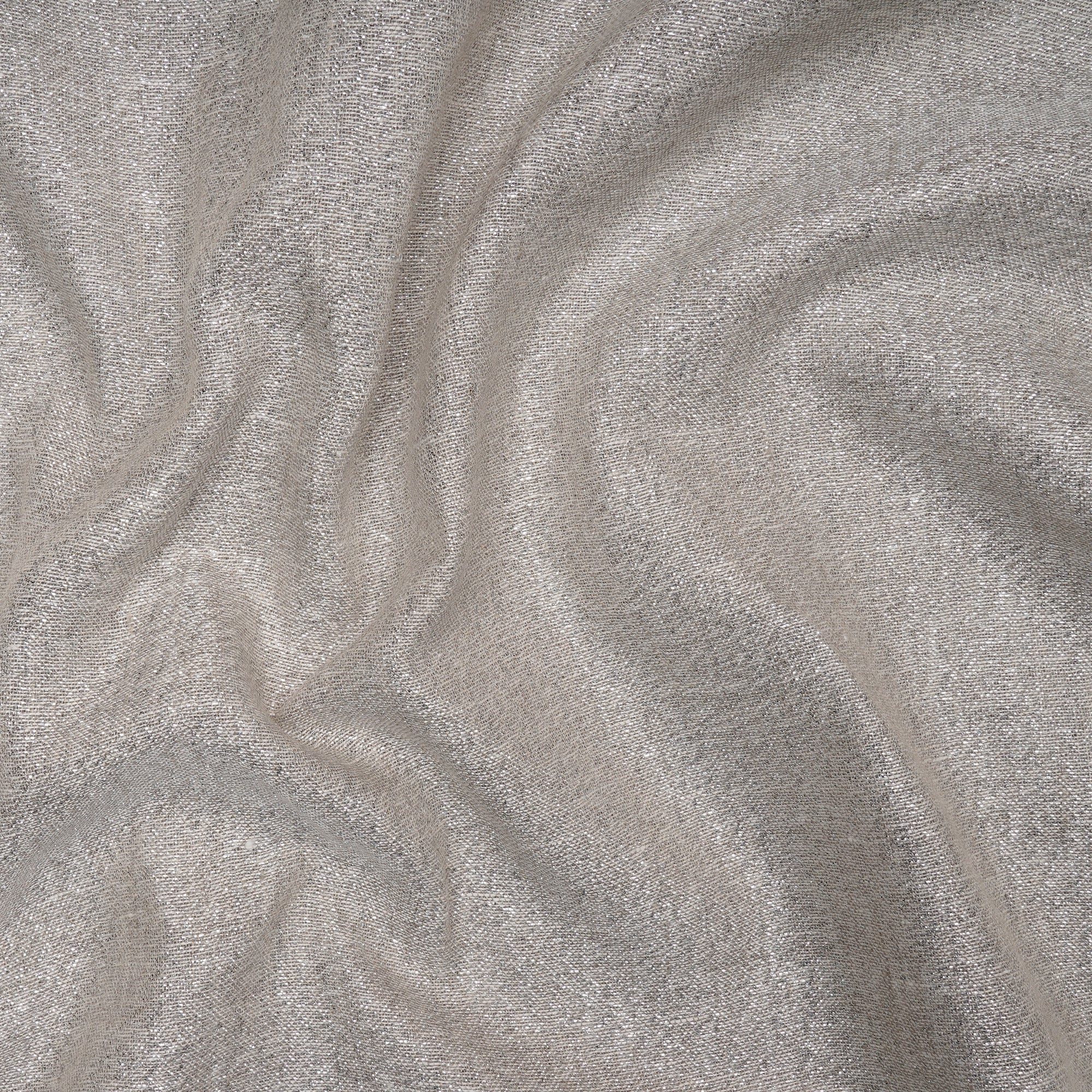 Silver Plain Linen Lurex Fabric