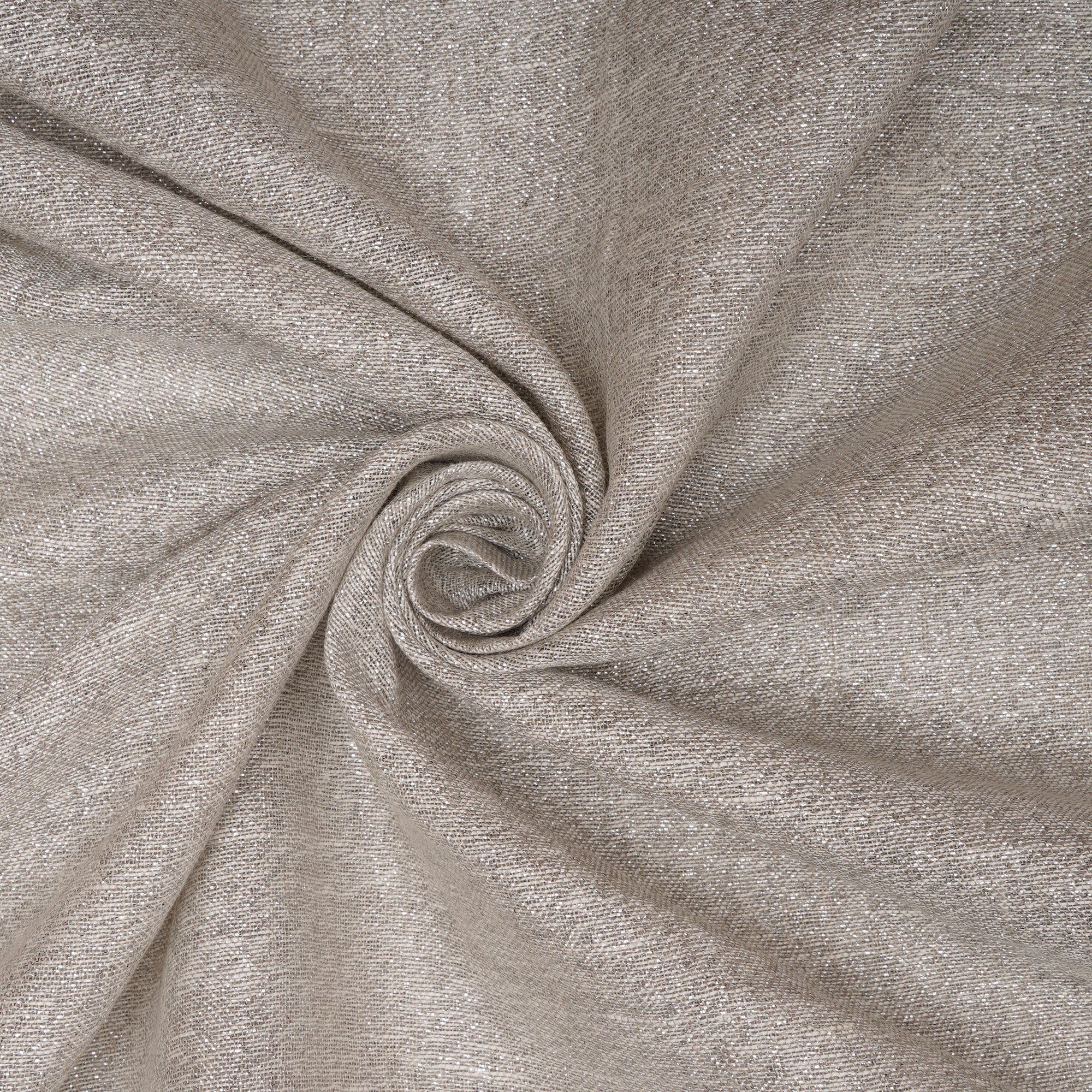 Silver Plain Linen Lurex Fabric