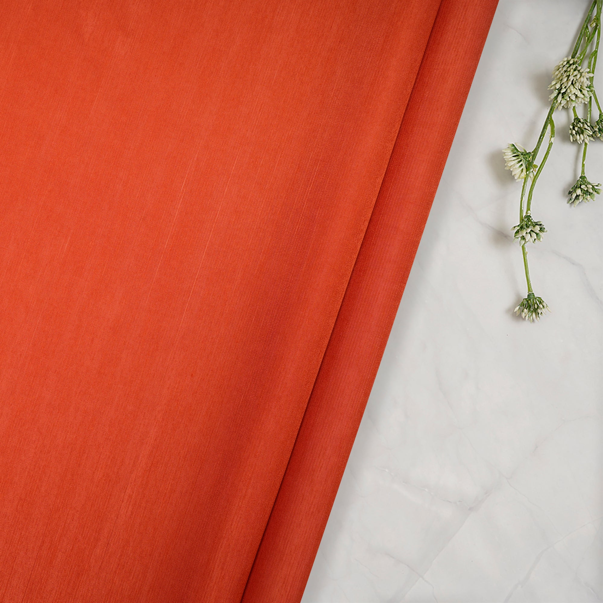 Orange Color Viscose Slub Fabric
