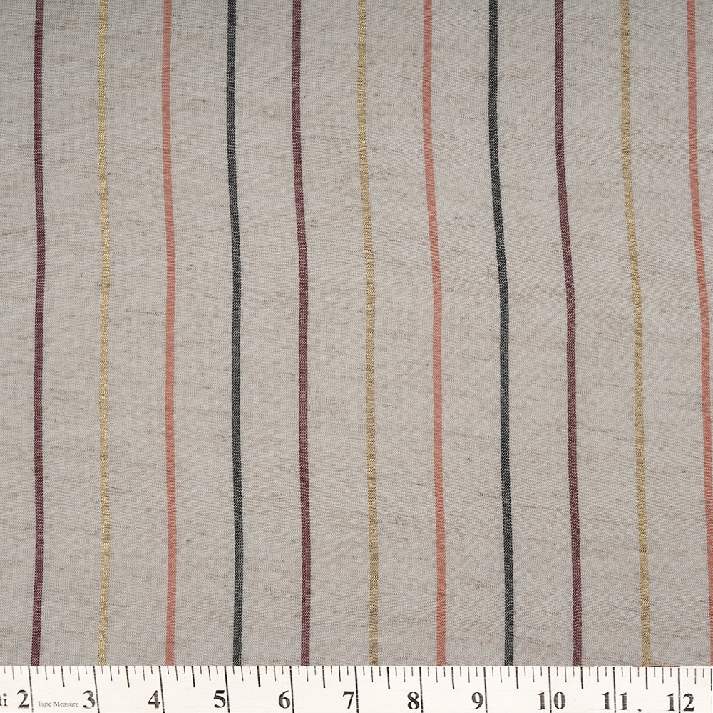 Off White Color Yarn Dyed Striped Rayon Fabric