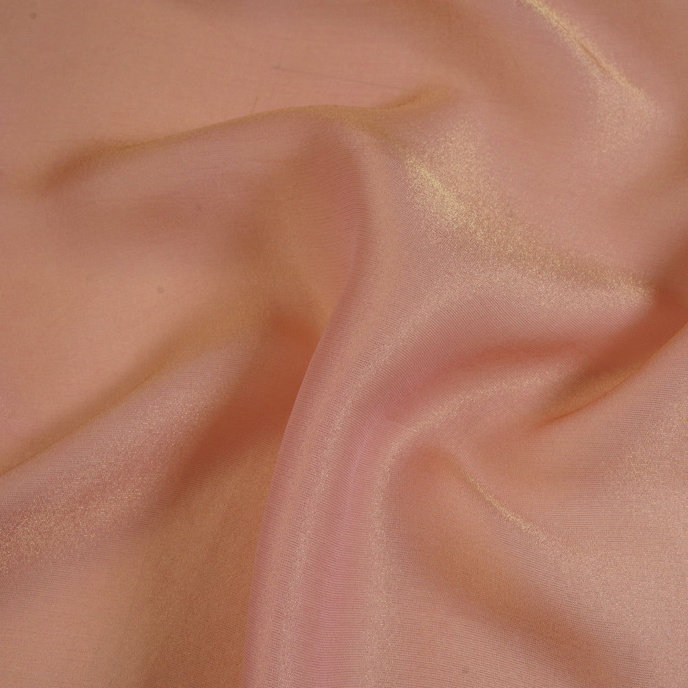 Pink Color Viscose Organza Tissue Fabric