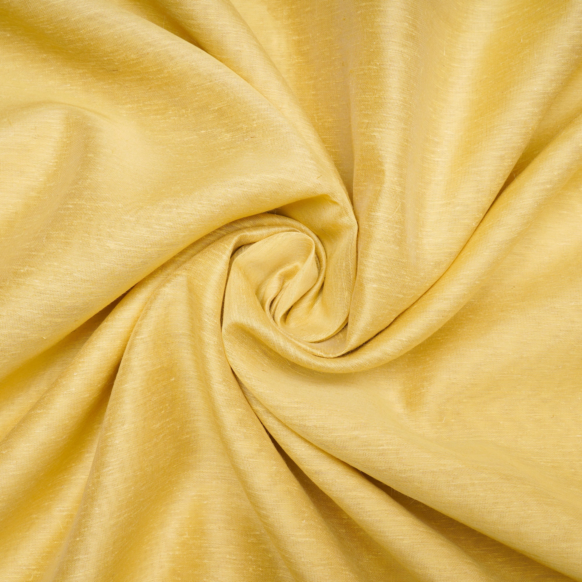 Yellow Color Art Linen Tussar Fabric