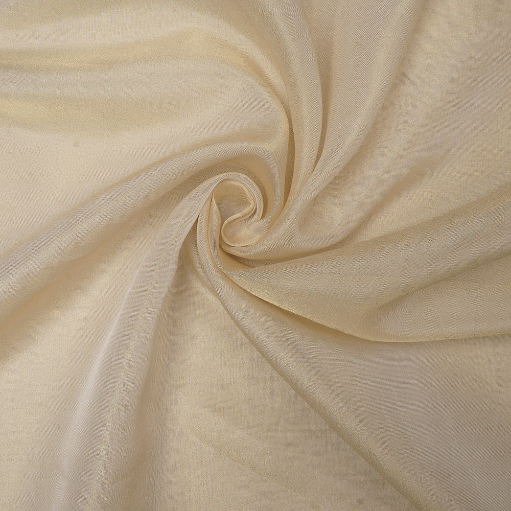 Cream-Golden Dual Tone Viscose Swiss Tissue Fabric