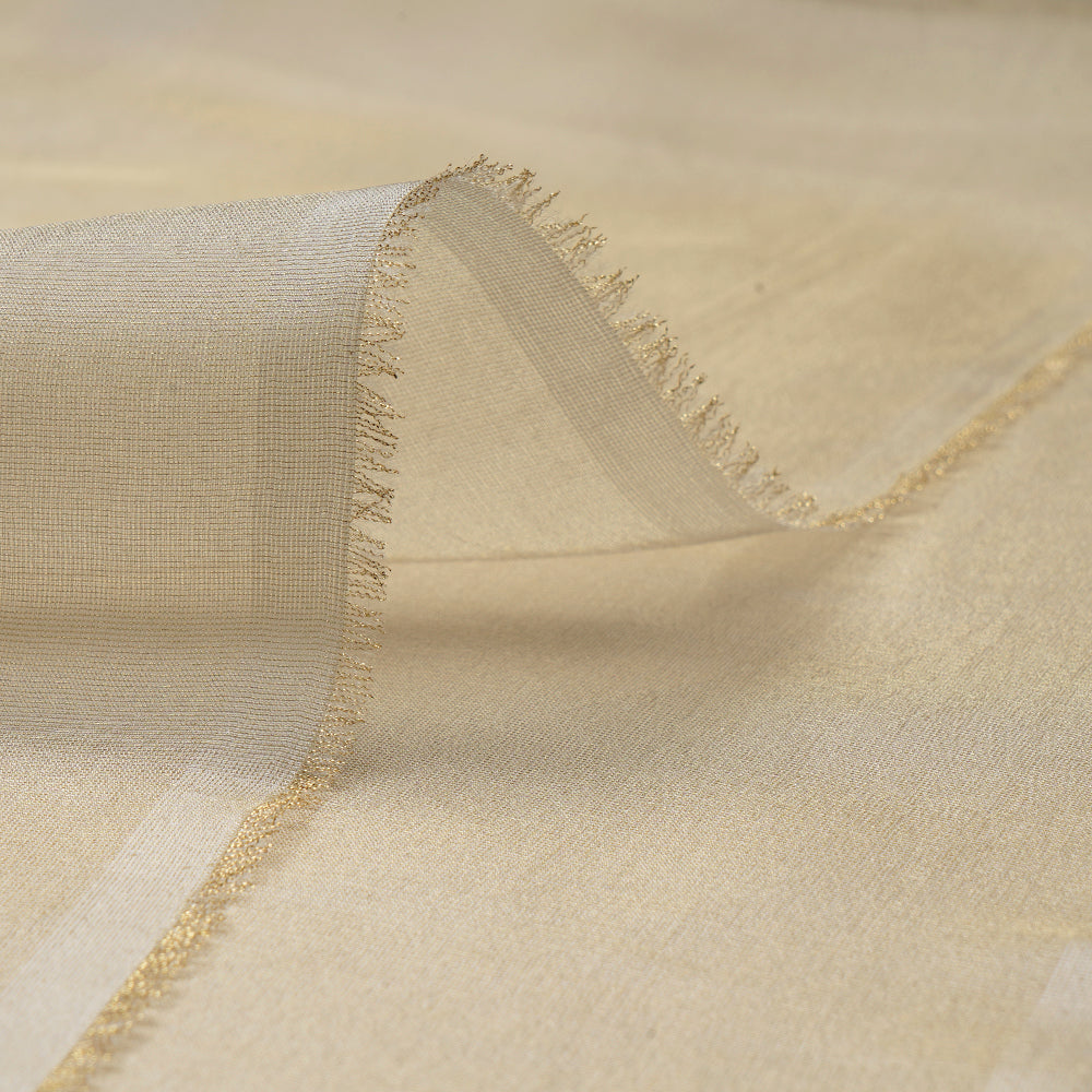 Cream-Golden Dual Tone Viscose Swiss Tissue Fabric