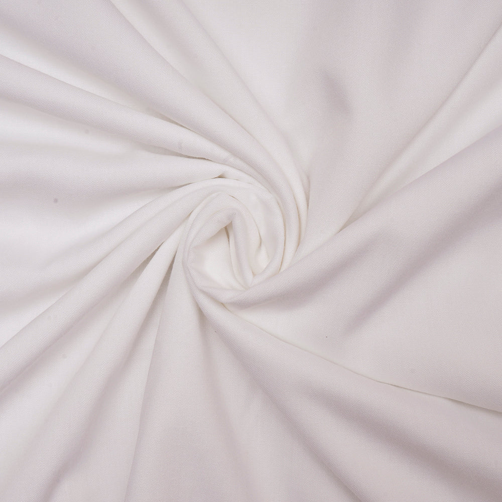 White Plain Poly Rayon Fabric