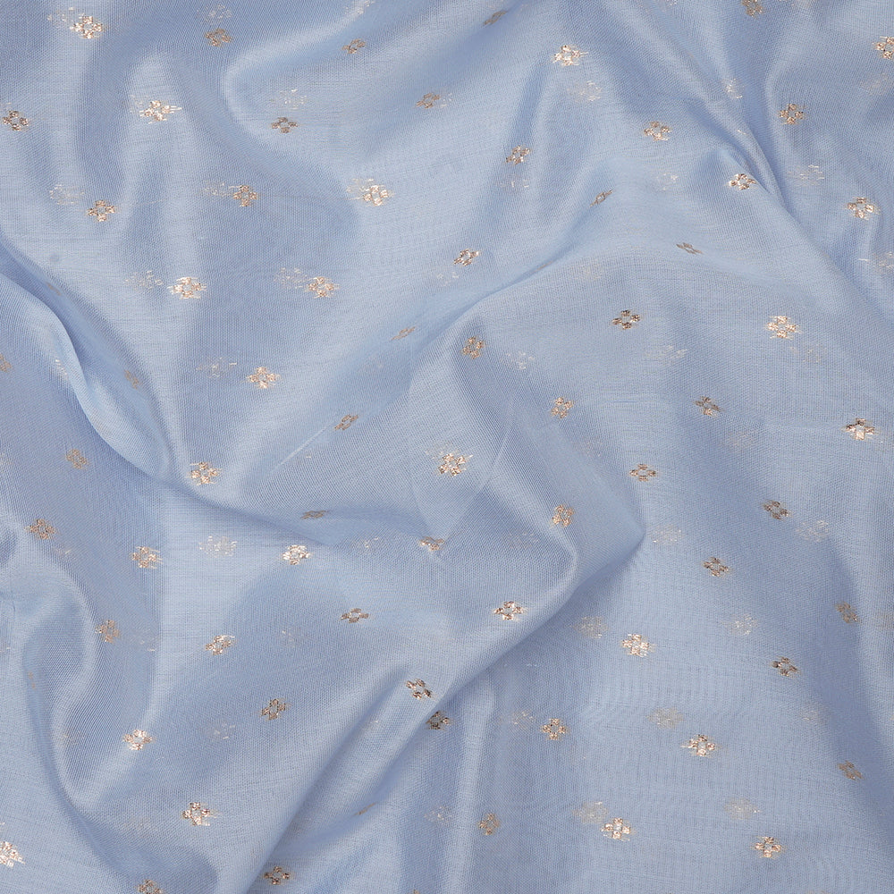 Powder Blue Color Poly Cotton Jacquard Fabric