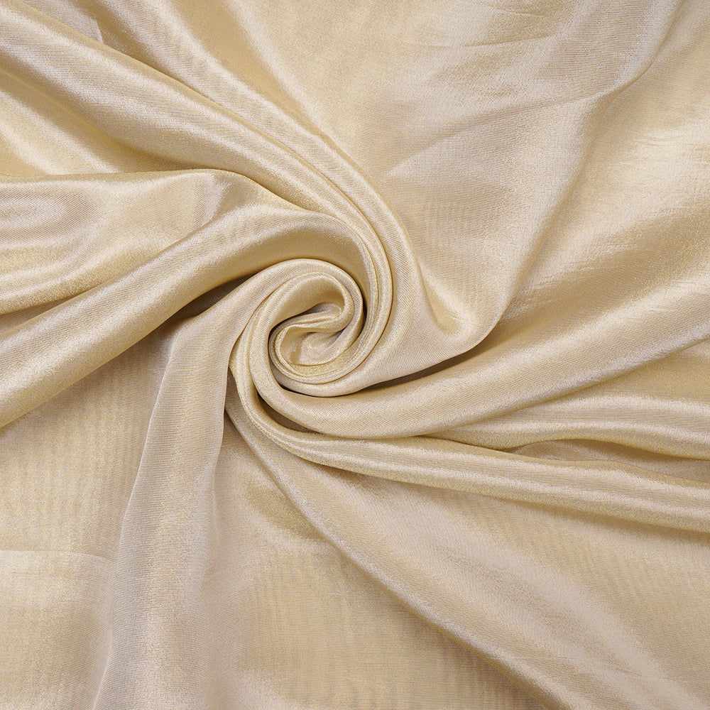 Cream Color Viscose Zari Tissue Fabric