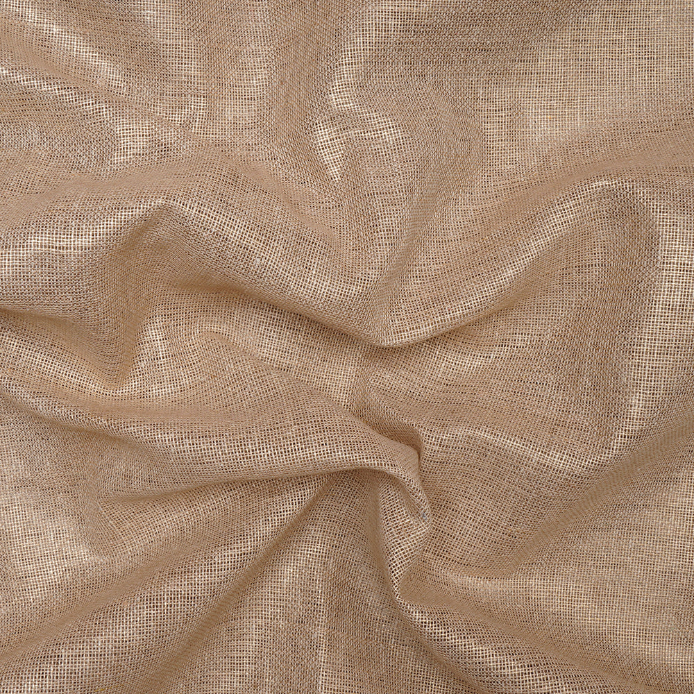 Beige Color All over Foile Printed Jute Cotton Fabric