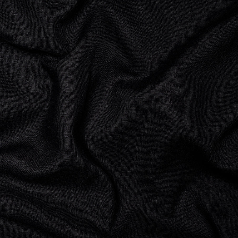 Black Plain Modal Linen Fabric