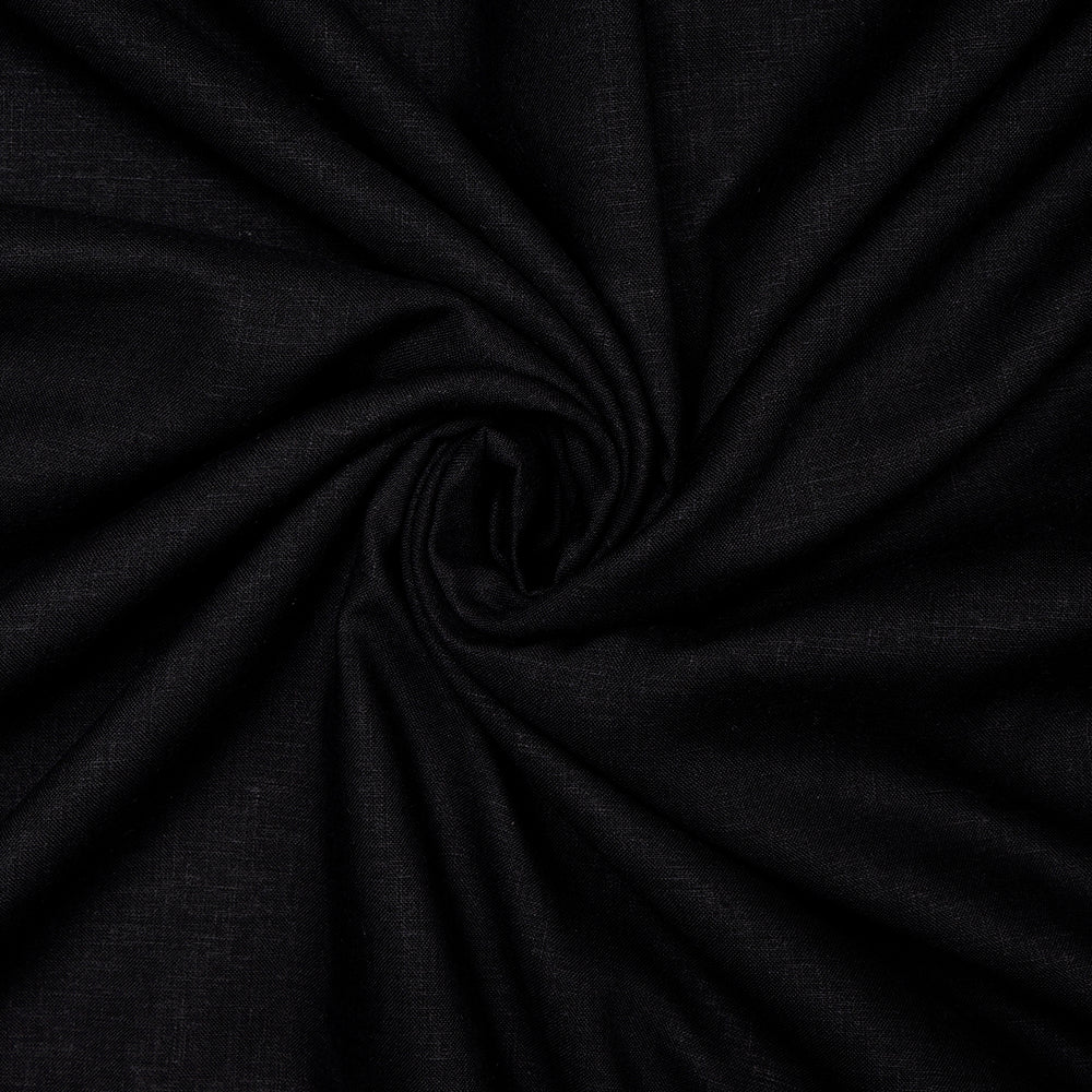 Black Plain Modal Linen Fabric