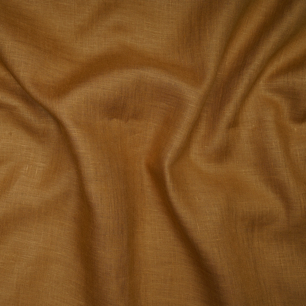Brown Color Pure Linen Fine Count Yarn Dyed Fabric