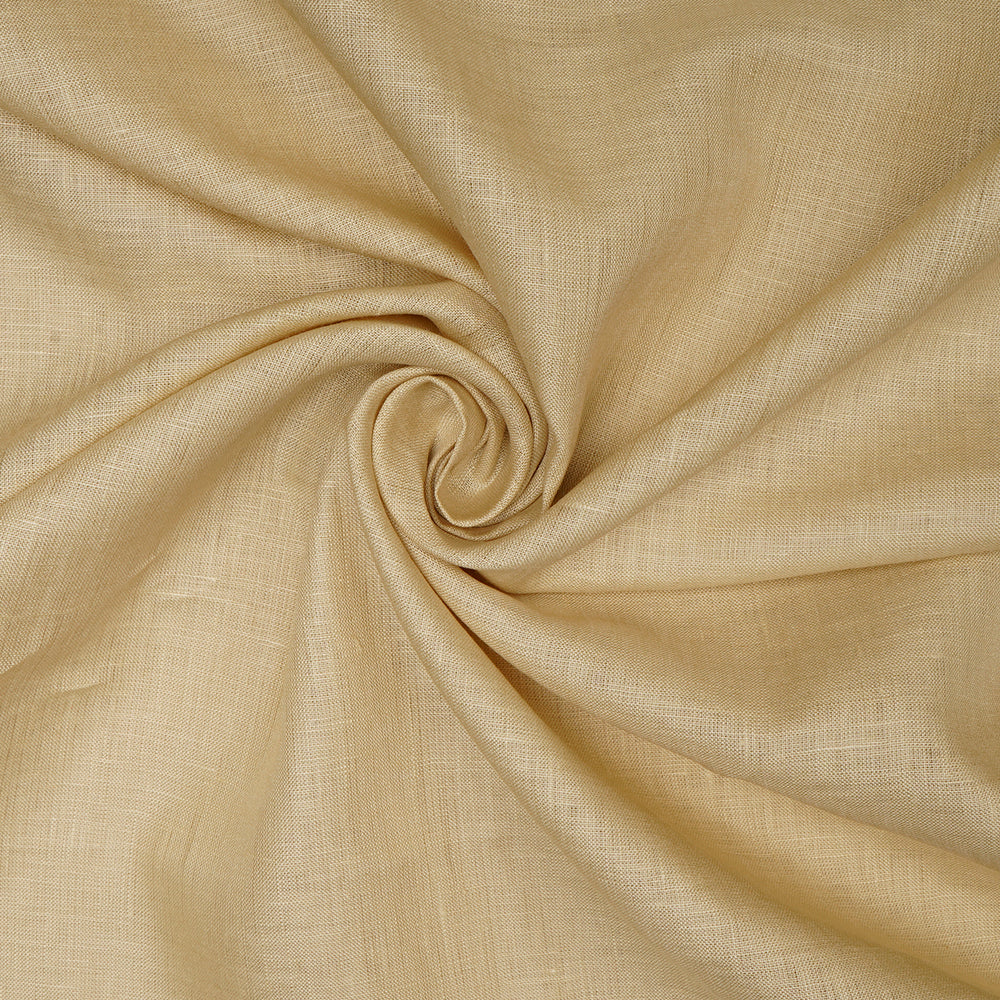 Golden Color Pure Linen Fine Count Yarn Dyed Fabric