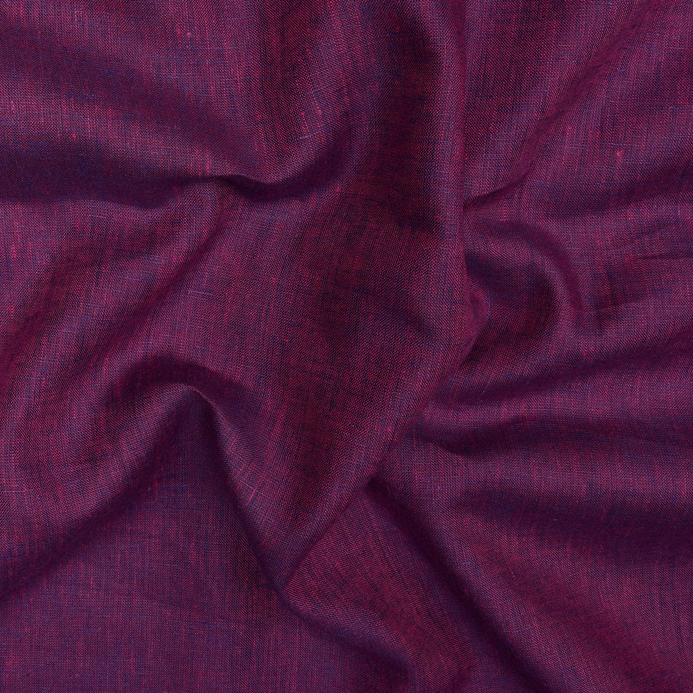 Purple Color Pure Linen Fine Count Yarn Dyed Fabric