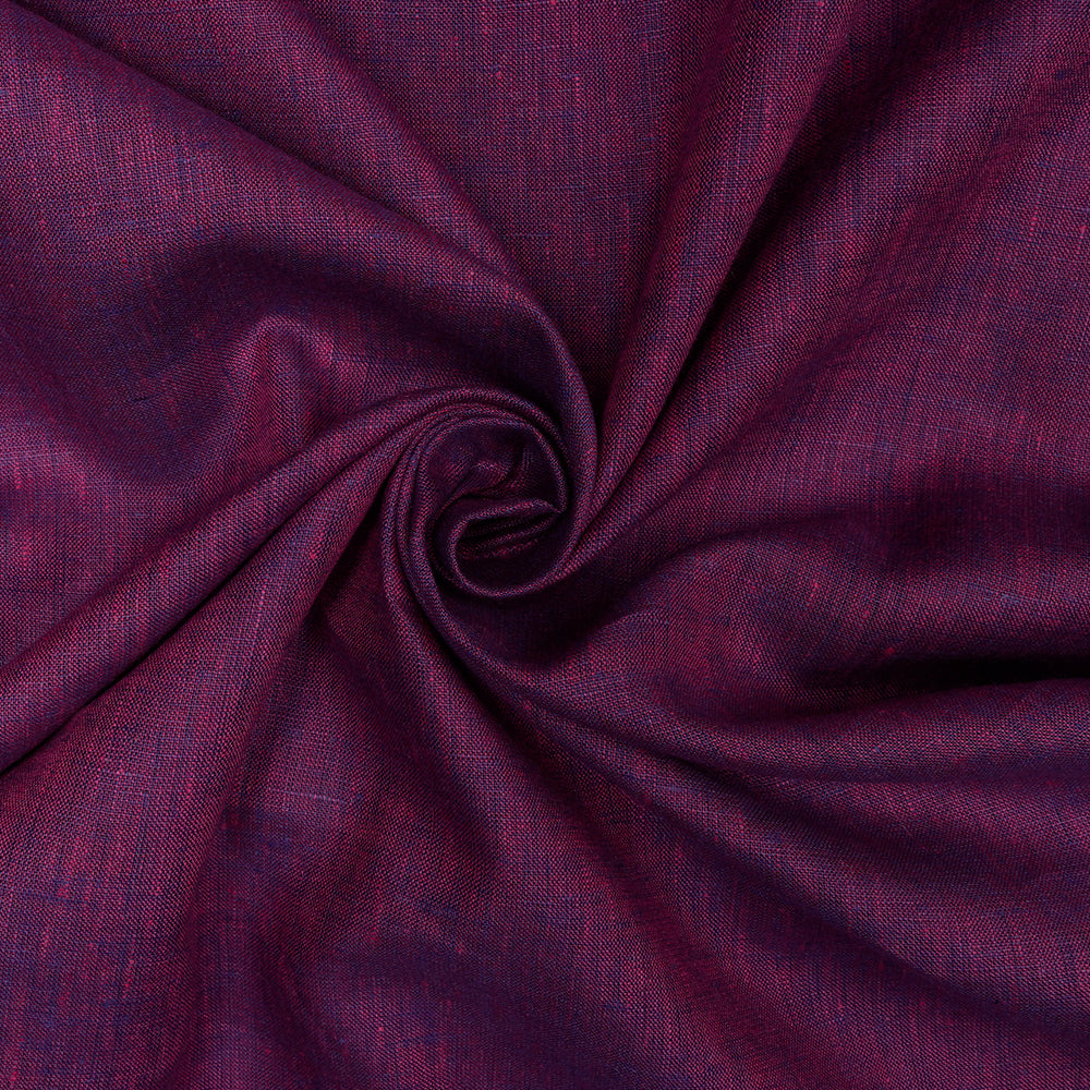 Purple Color Pure Linen Fine Count Yarn Dyed Fabric