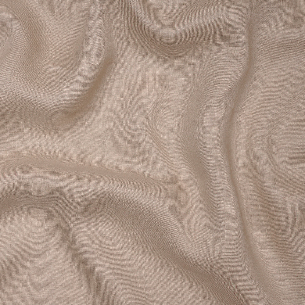 Beige Color Pure Plain Fine Linen Fabric