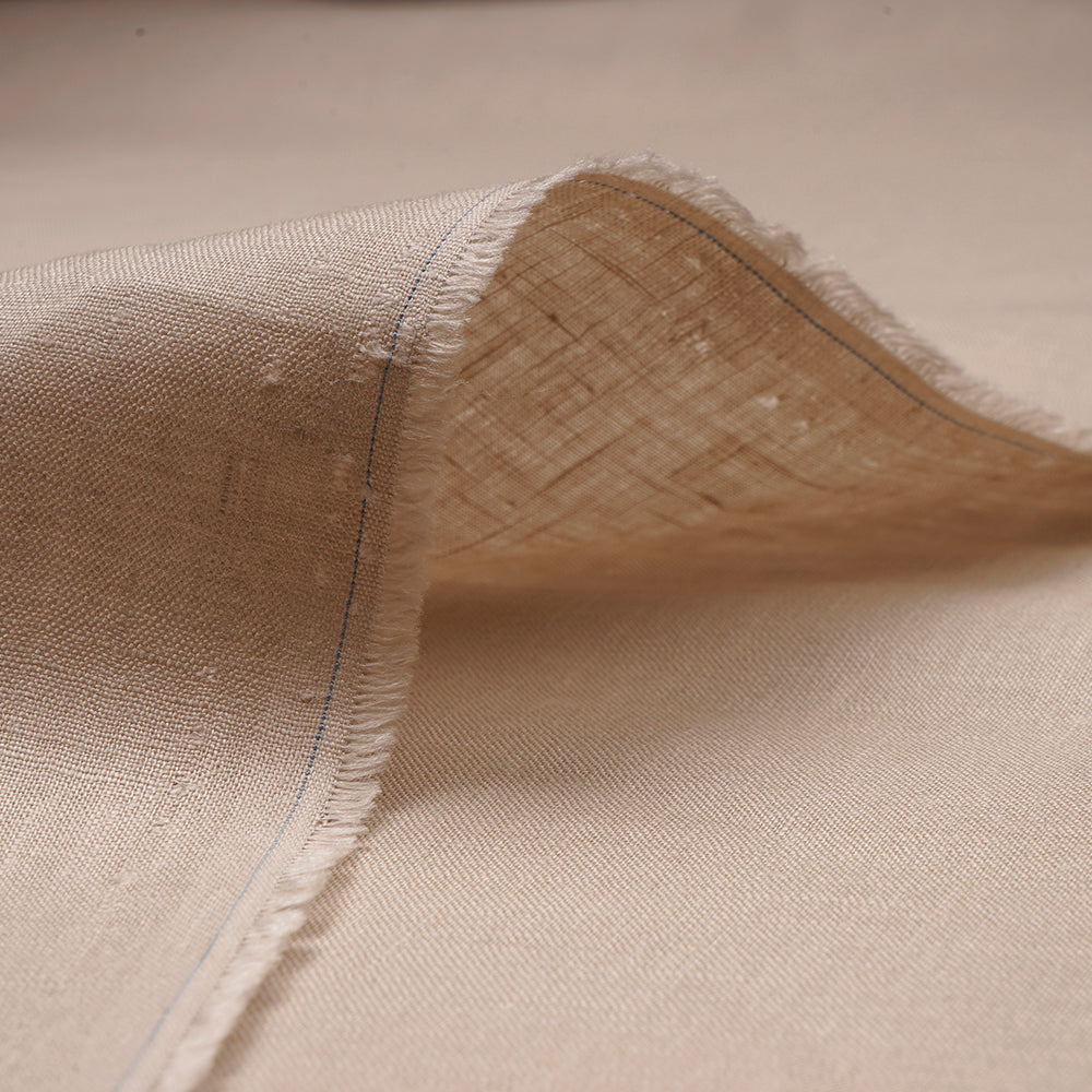 Beige Color Pure Plain Fine Linen Fabric