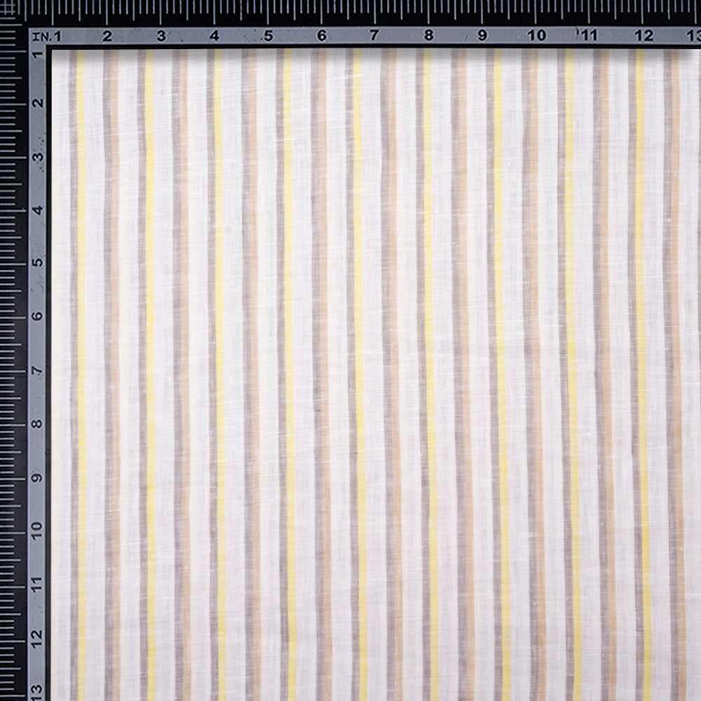 White Check Pattern Yarn Dyed Fine Linen Fabric