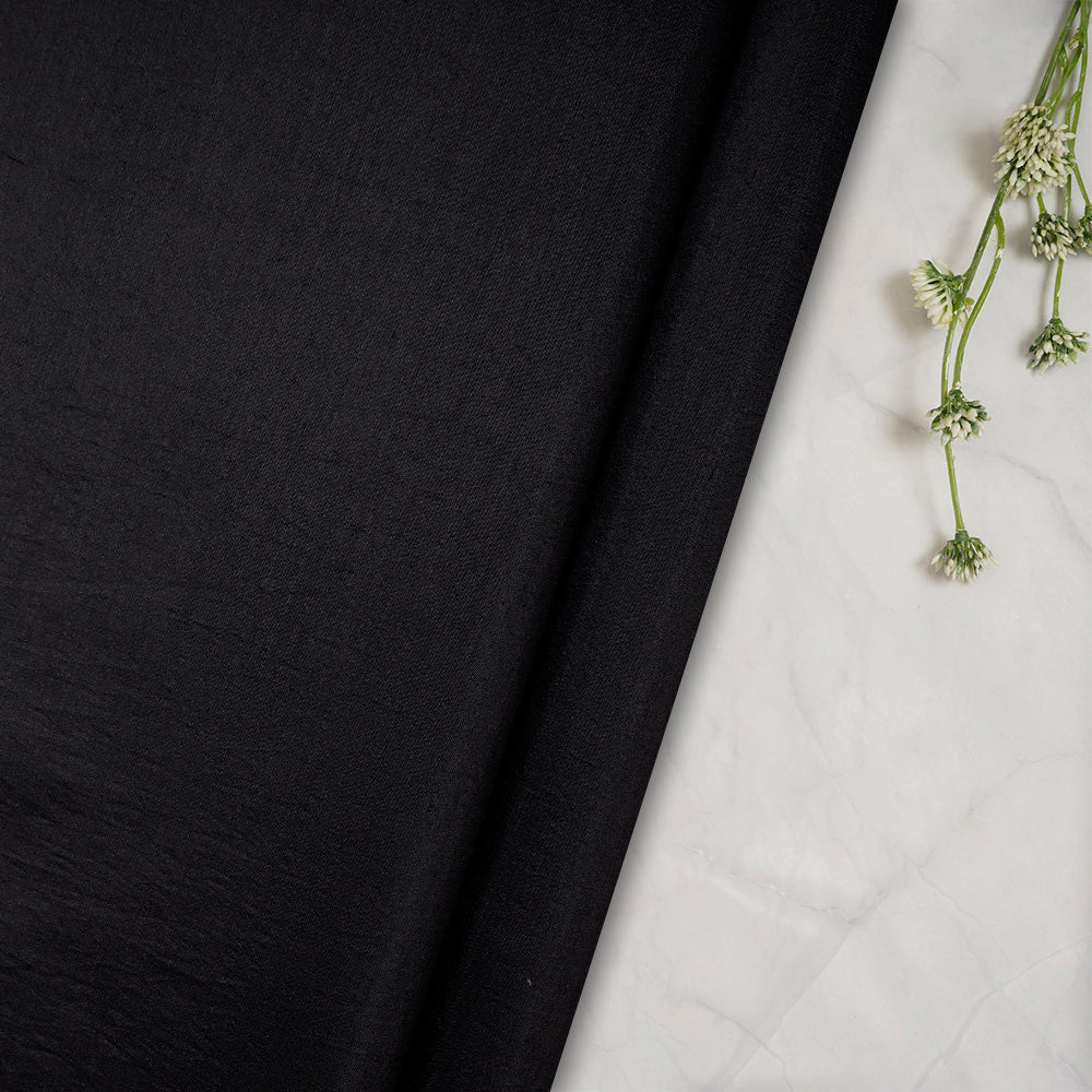 Black Plain Premium Orra Satin Fabric