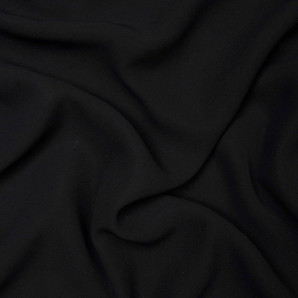 Black Plain Premium Fox Georgette Fabric