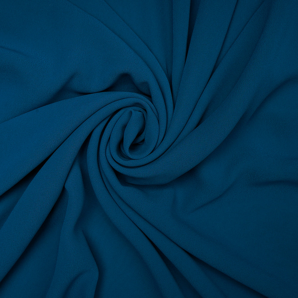 Deep Sea Blue Plain Premium Fox Georgette Fabric